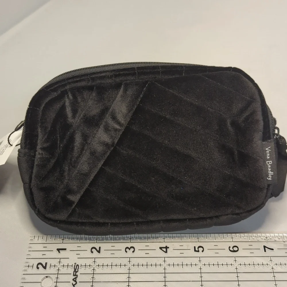 Vera Bradley Black Velvet Mini Belt Bag Sling Crossbody